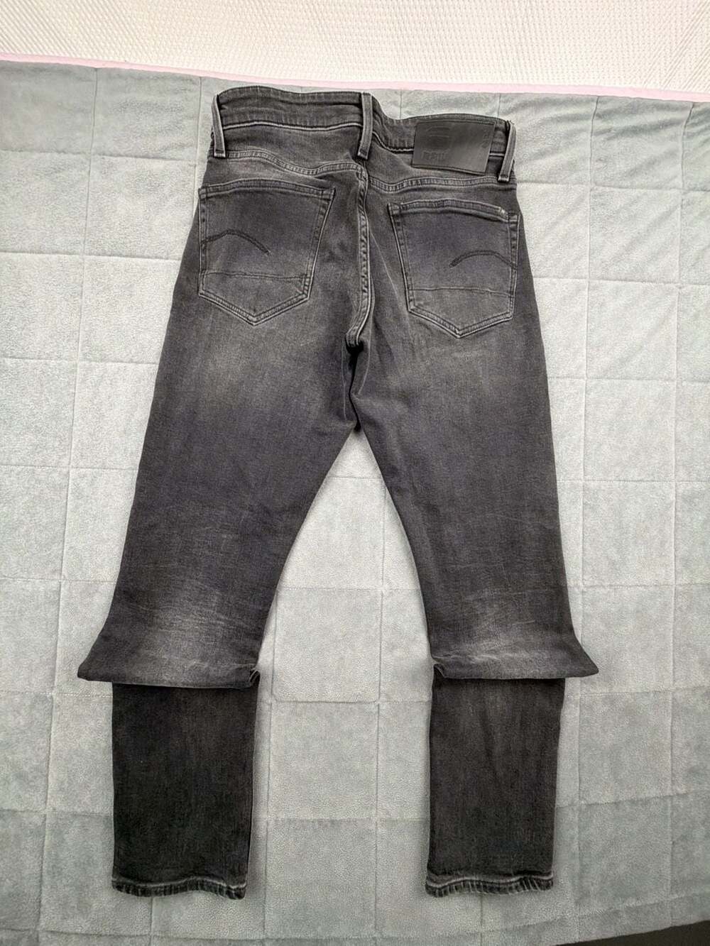 G-Star Raw 3301 Straight Tapered Mens Jeans Black Vintage Washed 30x32